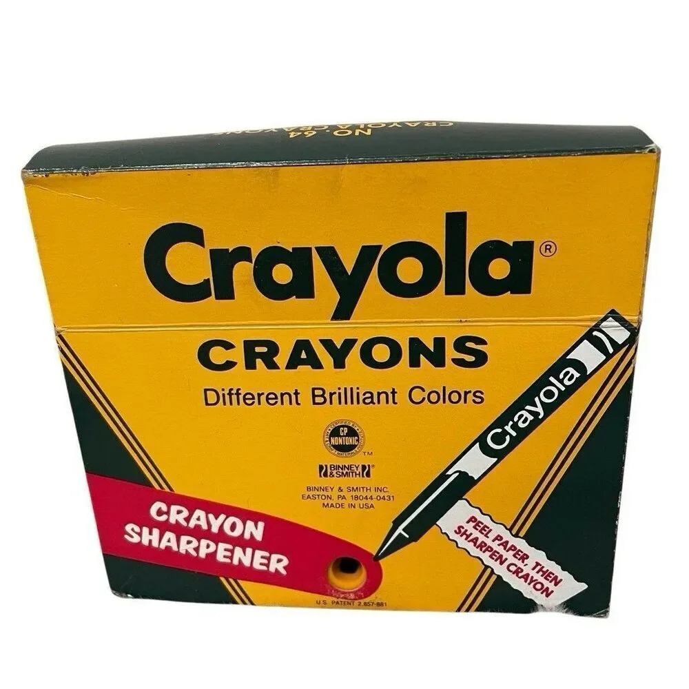 Vtg Crayola Crayons 64 Brilliant Colors Built-in Sharpener Periwinkle Indian Red